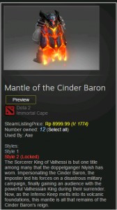 Mantle of the Cinder Baron (Immortal Axe)