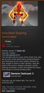 Inscribed Searing Dominator (Immortal Huskar)