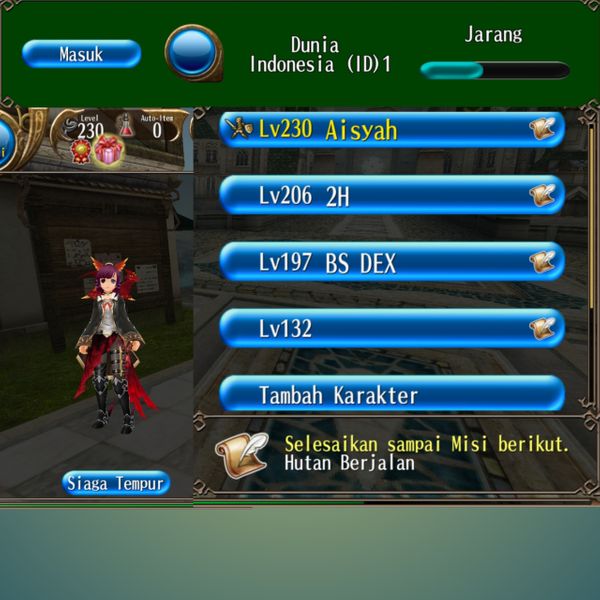 Cheap Toram level 230 account on Indonesian server!