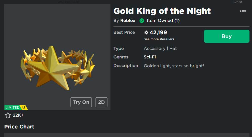 Buy Item Gold king of the knight limited hat RBL 1427402 itemku