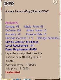 Ancient Hero's Wing (Normal) AHWN XG+7