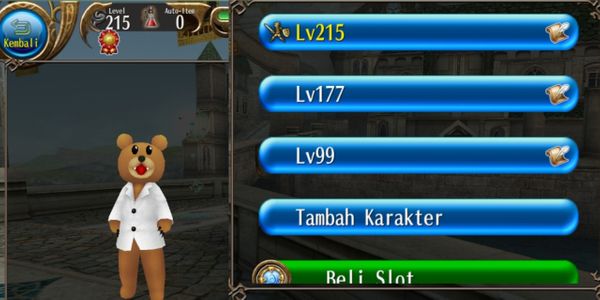 Cheap level 215 account on Indonesian server