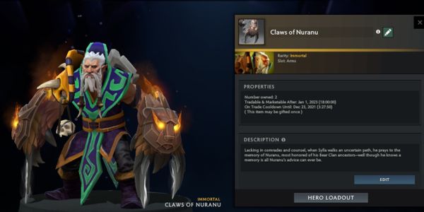 Claws of Nuranu (Immortal Lone Druid Aghanim 2021)