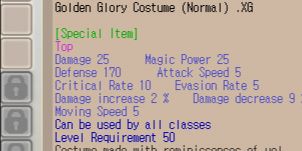 Golden Glory Costume XG+0