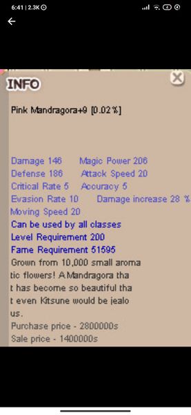 Pink Mandra Mandragora +9 unapp