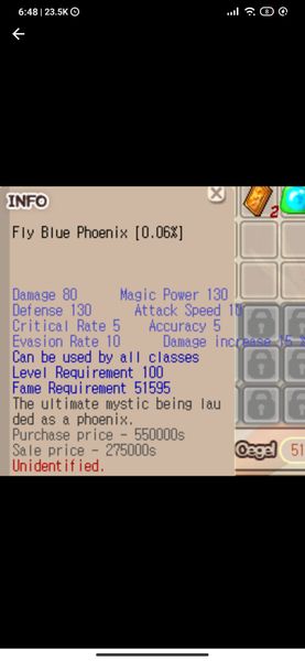 Fly Blue Phoenix FBP +0 unapp