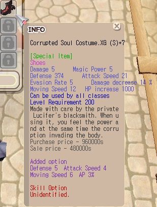 Corrupted Soul Costume (CSC) S XG+7