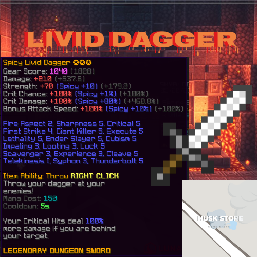 Beli Item Livid Dagger (Legendary) Minecraft Terlengkap dan Termurah