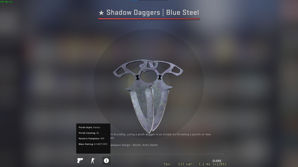 Shadow Daggers | Blue Steel (Minimum Wear)