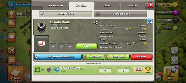 Clan Level 8 Nama : Garuda Muda