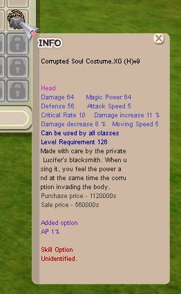 Corrupted Soul Costume (CSC) H XG+9