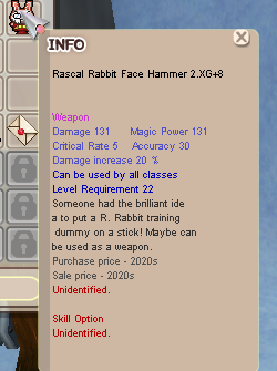 Rascal Rabbit Face Hammer 2 XG +8