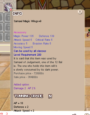 Samael Magic Wings +9 Tuning N
