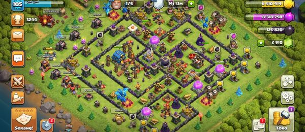 COC TH 12 HERO 34 35 14 GEMS LOT 2,910 GEMS