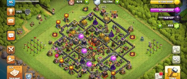 COC TH 10 HERO 14 16 GEMS BANYAK 888 GEMS GANTI NAMA 500 GEMS