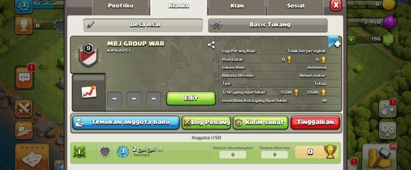 CLAN COC LEVEL 9 CLAN NAME "MBJ GROUP WAR" WARLOG NOMINUS, NICE AND STEADY CLAN NAME