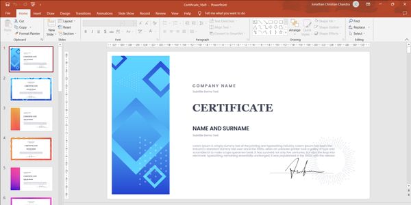 Certificate Powerpoint Templates
