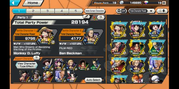 Luffy Extreme Lvl 83 Account with Very Good Support + Good Medal (Account according to photo)