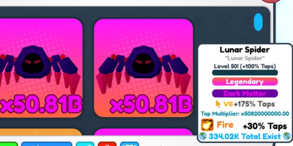 Buy Item DM Lunar Spider | Tapping Simulator RBL 2039715 | itemku