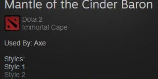 Mantle of the Cinder Baron (Style Unlock)