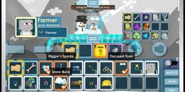 ACCOUNT DIGGER SPADE + FEYE + SNOW AURA + GOBLIN + RING
