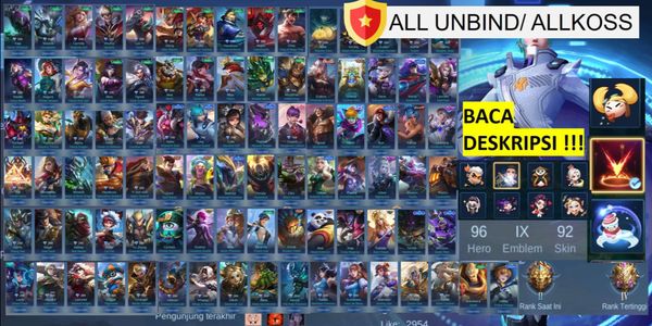 Full EMBLEM MAX account (9), Recall Snowman & Super Return, 49 Emotes, lots of Heroes and Skins, Quick Chat (The Aspirants & Transformer)