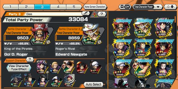 Extreme Roger Lvl 86 & Shirohige Prime 80 account with good support and quite good medal (account specs according to photo)