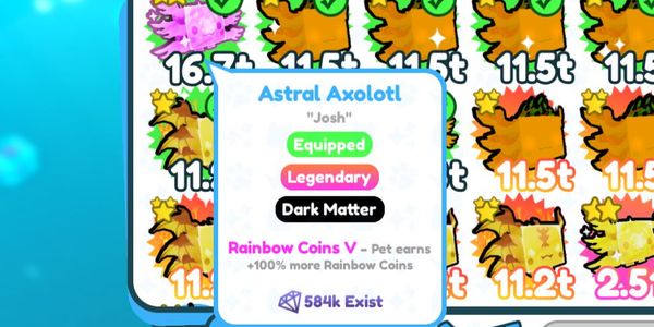 Dark Matter Astral Axolotl (Rainbow Coin V) + Bonus - Pet Simulator