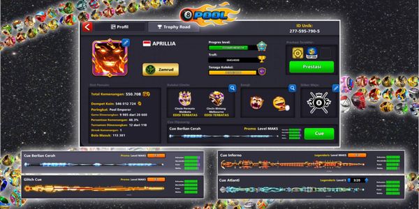 AKUN 8BP {Full Leg, 2Max Power Cue, 540jt+ Coin, $1200 Cash}