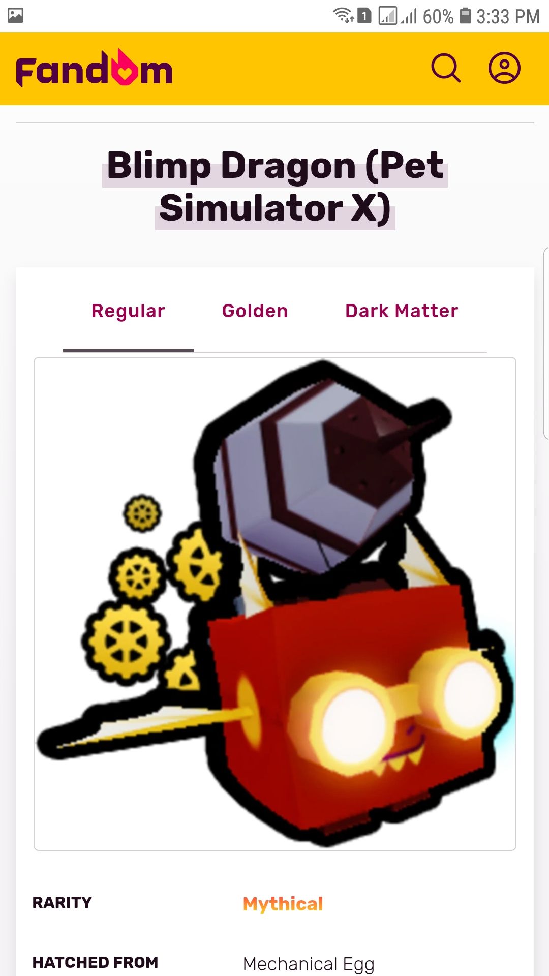 Beli Pet Rainbow Dominus Alienus Rainbow Mythical Pet Simulator X