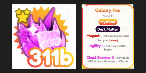 Dark Matter Galaxy Fox | Pet Simulator