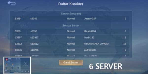SATU AKUN 6 SERVER COCOK BUAT EVENT