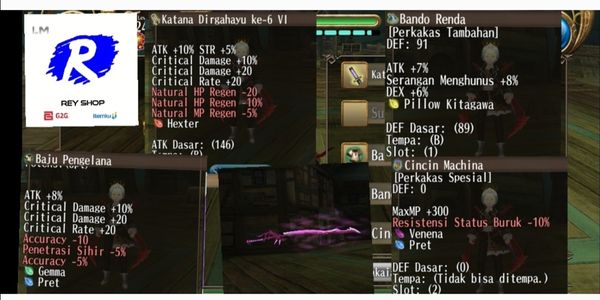 High critical damage katana equipment set
