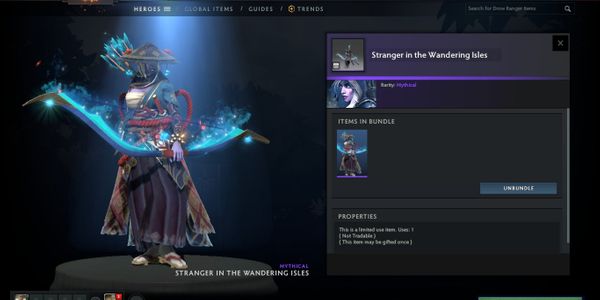 Beli Item Gift Stranger in the Wandering Isles (Drow Ranger Set Aghanim ...