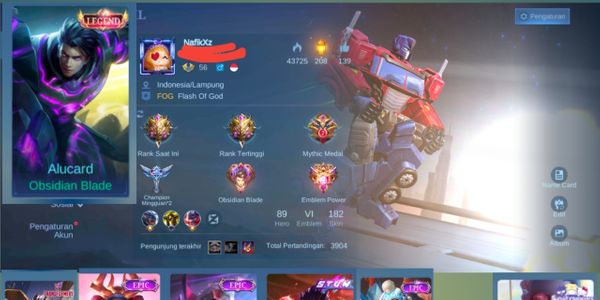 Cheap ml skin legend alucard sultan account