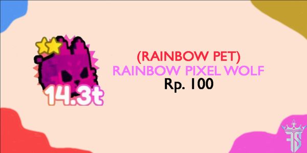 Rainbow Pixel Wolf