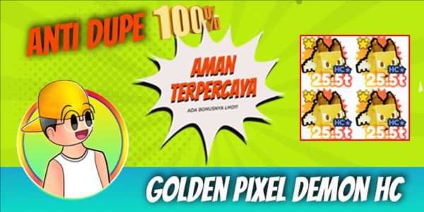 Hardcore Pet Mythic Golden Pixel Demon HC Bonus Gems ANTI DUPE 100%