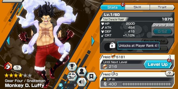 Luffy Gear Four / Snakeman Starter Account