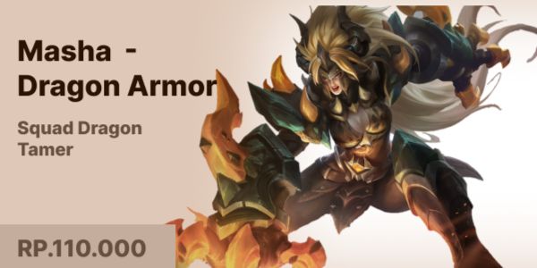 Buy Skin Dragon Armor Epic Skin Masha Mobile Legends 2006267 Itemku