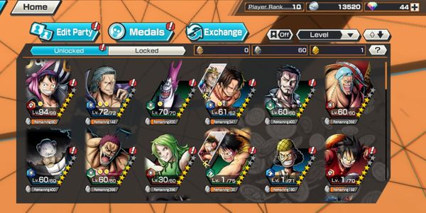 Starter Account Ben Backman lvl 72 + Charlotte Katakuri lvl 60 + Portgaz D. Ace lvl 61