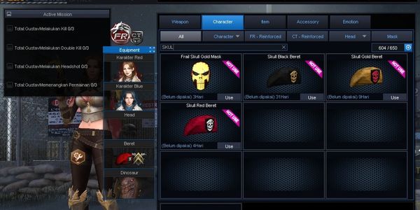 Bintang 1 Skull Beret FT FC + Senjata 2 Tahun Lebih