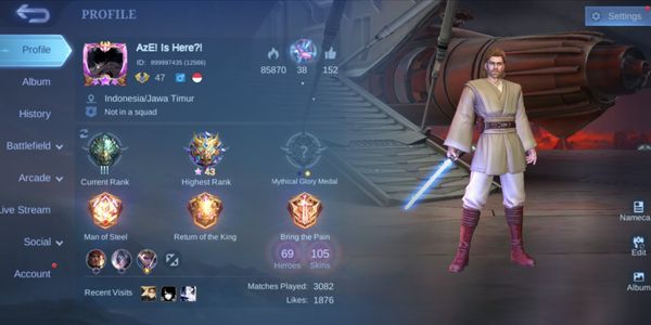CHEAP ACCOUNT STARWARS ALUCARD LIMIT ROGER KOF GUINEVERE SKIN MANY CHECK DESCRIPTION