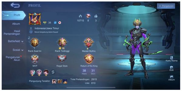 MURMER MOBILE LEGENDS ACCOUNT