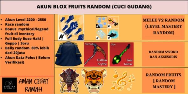 Random Blox Fruit account [depletion of unused account stock]