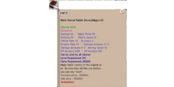 Black Rascal Rabbit Gloves (Magic) .XG +0