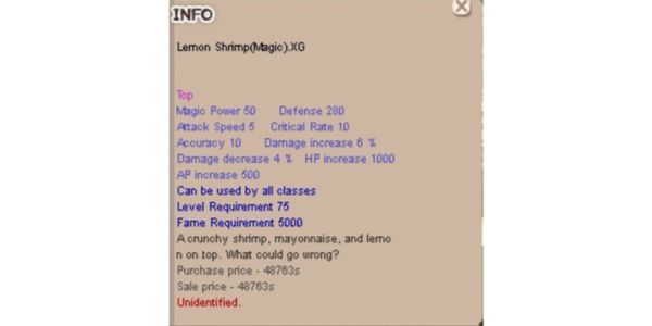 Lemon Shrimp (Magic) .XG +0 Unapp