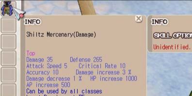Shiltz Mercenary (Damage) +0