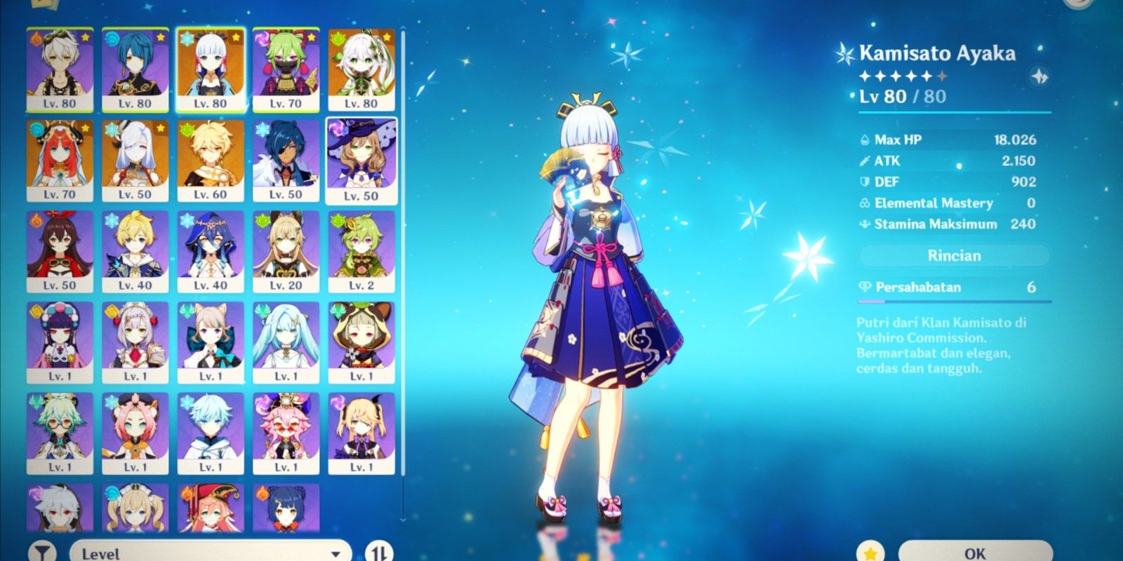 Beli Akun 4B5 Akun Ayaka C1 SIGNATURE, nilou, nahida, shenhe + 3 WEAPON