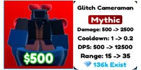 (Mythic) Glitch Cameramen - Toilet Tower Defense RBL