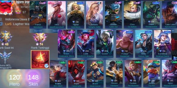 Sultan Mobile Legend Account 120 | 148